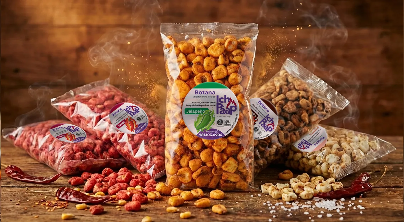 Botanas de maíz inflado Ich Páap